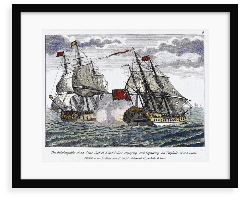 The 'Indefatigable' capturing 'La Virginie' by C. Sheppard