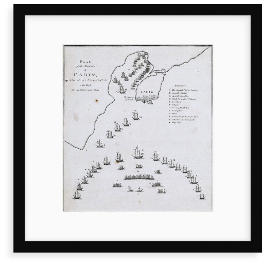 Plan of the blockade of Cadiz, June 1797 by unknown