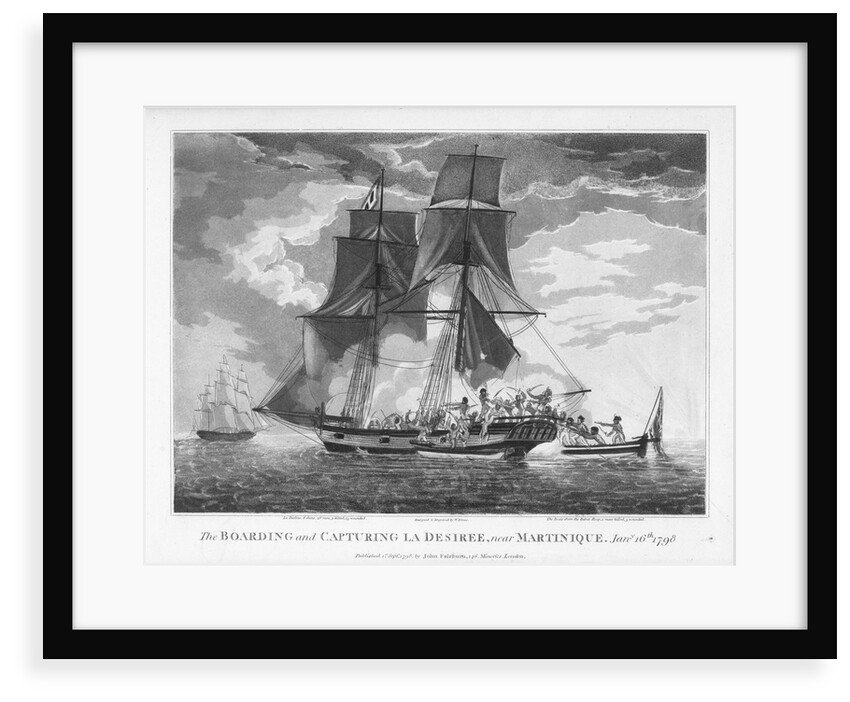 The boarding and capturing of 'La Desiree' near Martinique, 16 January 1798 by William Elmes