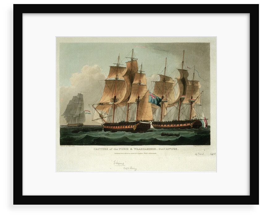 Capture of the 'Furie' & 'Waakzamheid' 23 October 1798 by Thomas Whitcombe