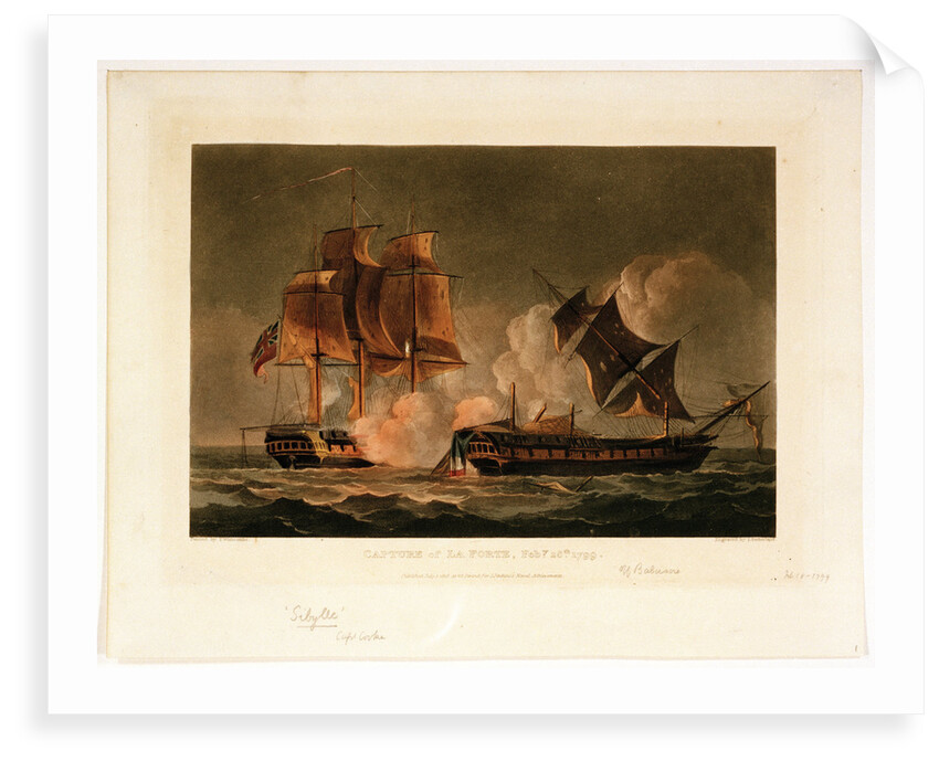 Capture of 'La Forte', 28 February 1799 by Thomas Whitcombe