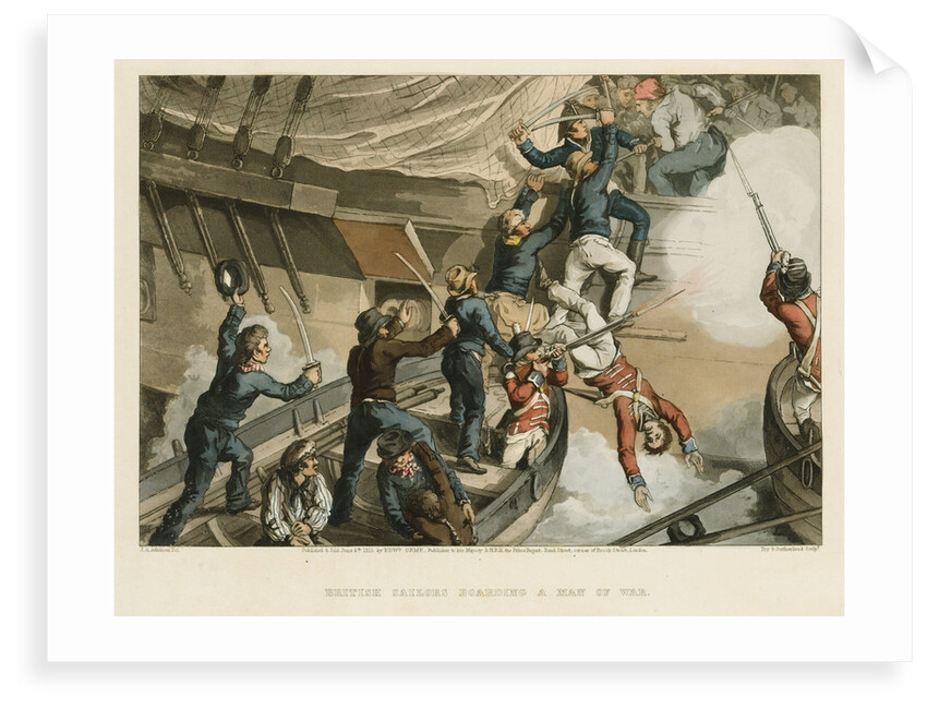 British sailors boarding a man-of-war by John Augustus Atkinson