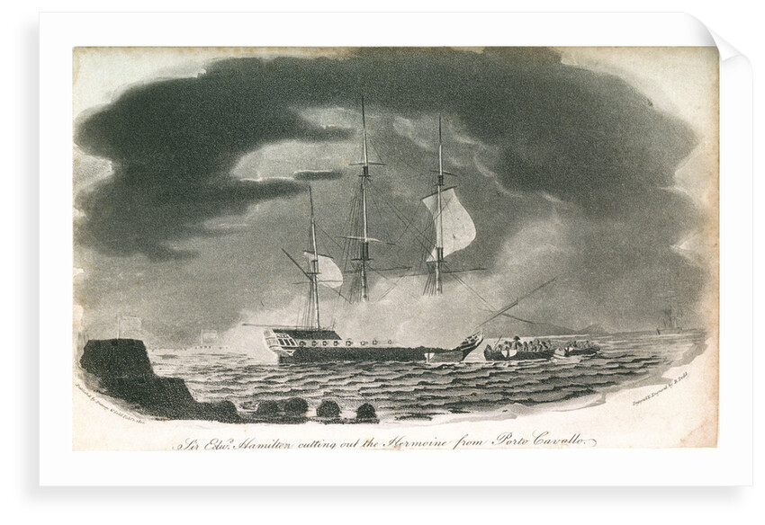 Sir Edwd Hamilton cutting out the Hermione from Porto Cavallo by Robert Dodd