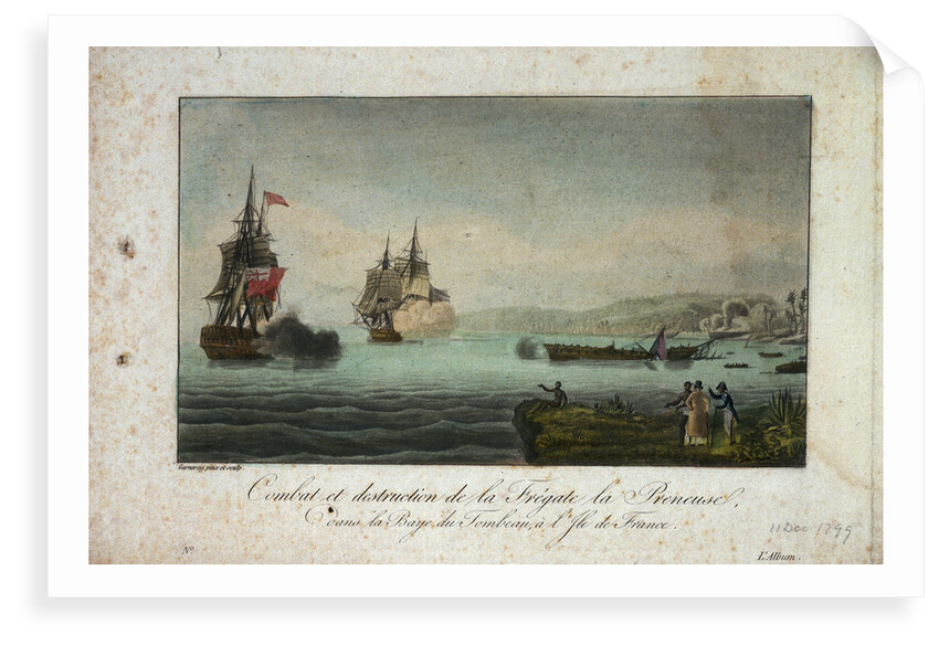 Destruction of the frigate 'La Preneuse', 11 December 1799 by Garneray