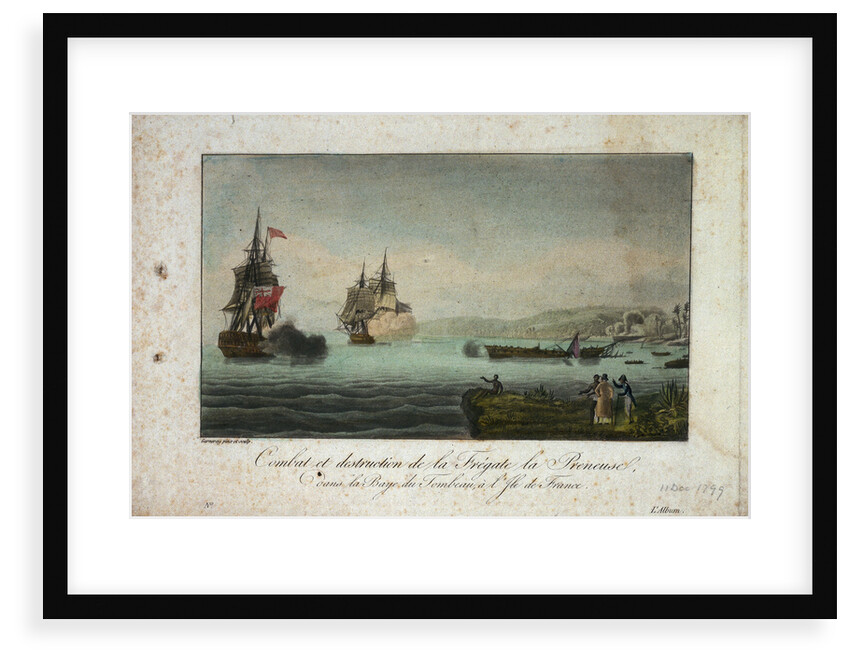 Destruction of the frigate 'La Preneuse', 11 December 1799 by Garneray