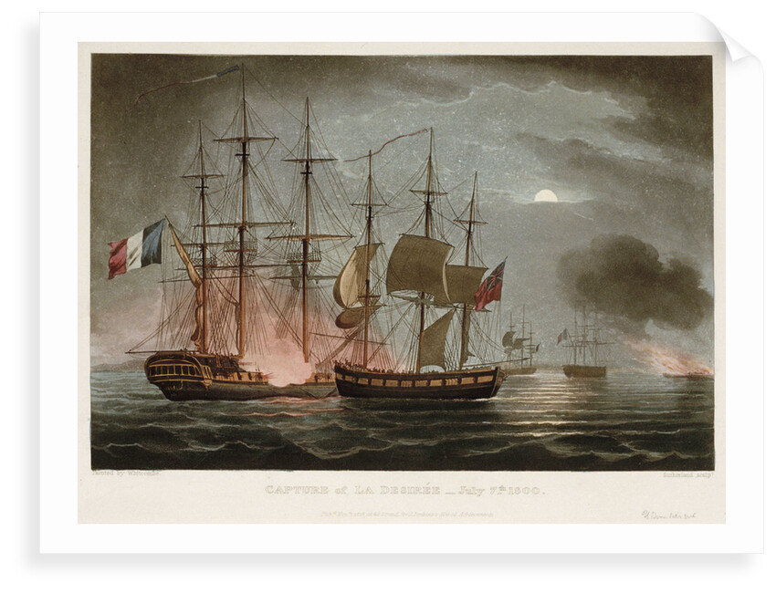 Capture of 'La Desiree',  7 July 1800 by Thomas Whitcombe