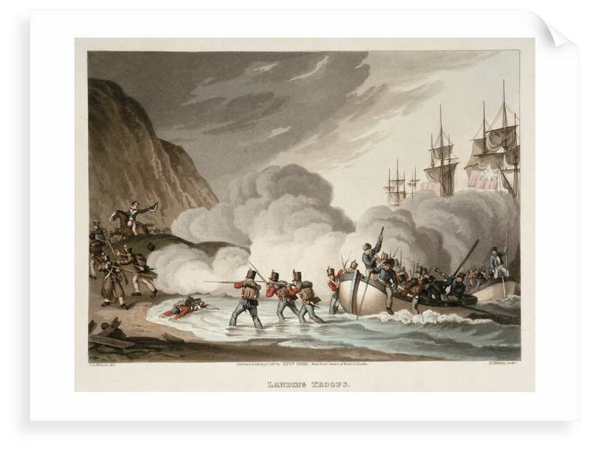 Landing troops by John Augustus Atkinson