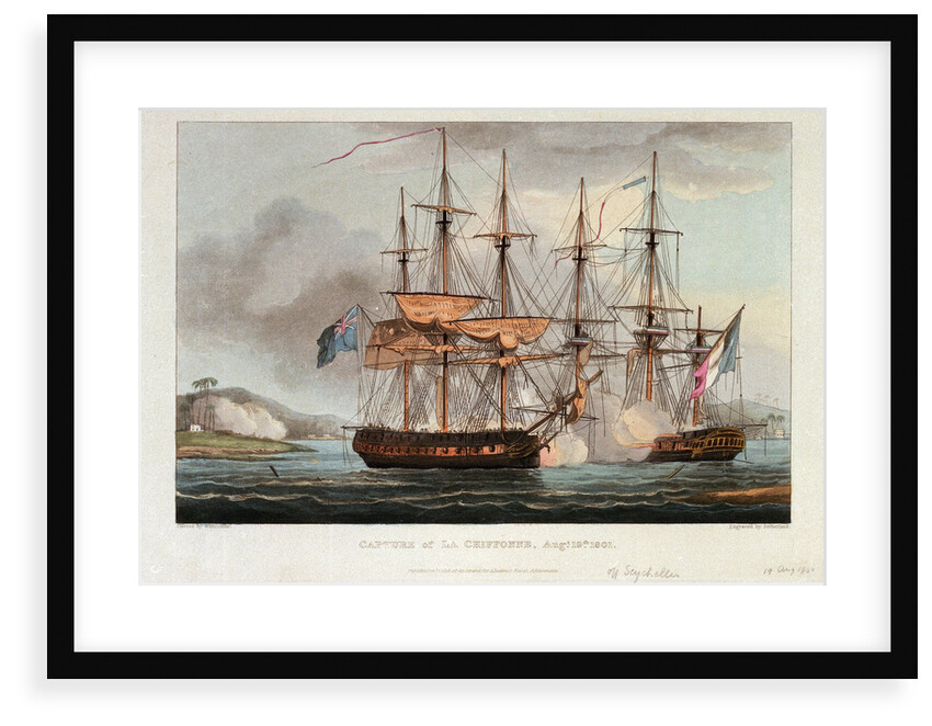 Capture of 'La Chiffonne', 19 August 1801 by Thomas Whitcombe