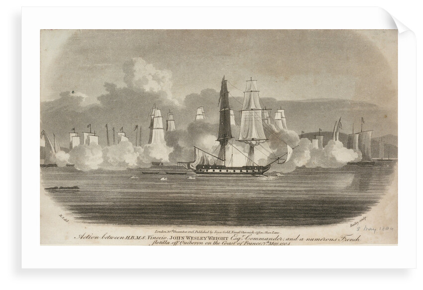The Battle of Quiberon on the coast of France, 7 May 1804 by R. S.