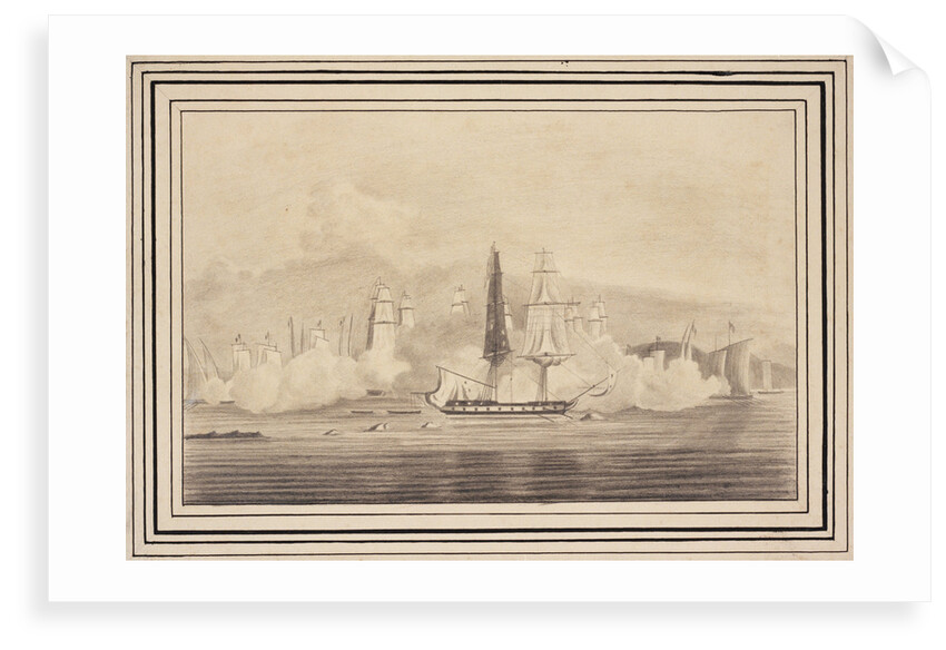 The Battle of Quiberon on the coast of France, 7 May 1804 by unknown