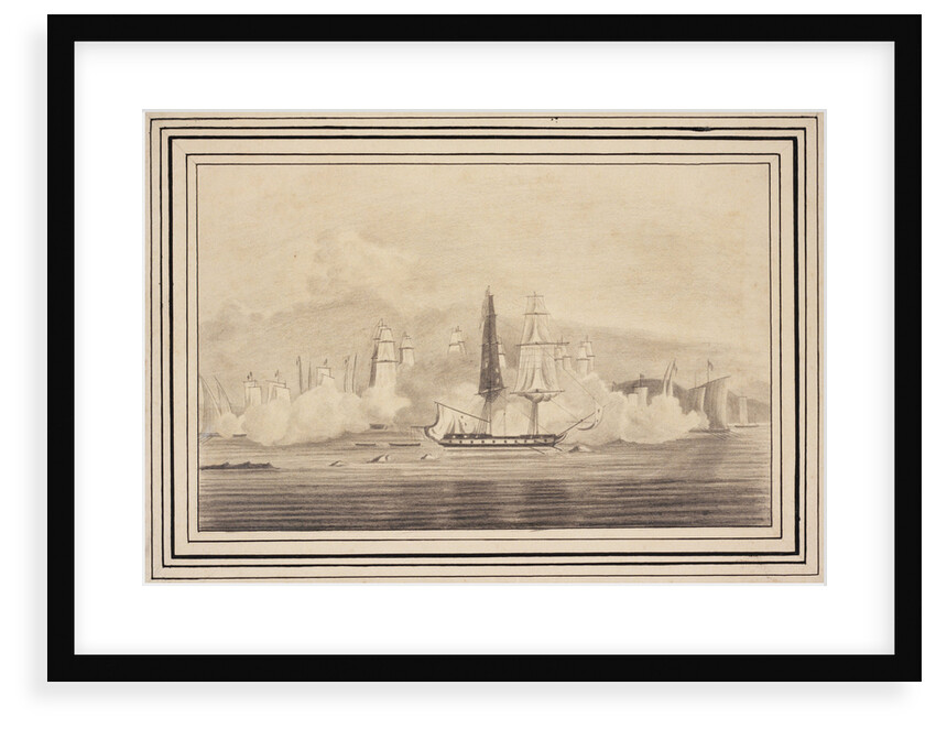 The Battle of Quiberon on the coast of France, 7 May 1804 by unknown