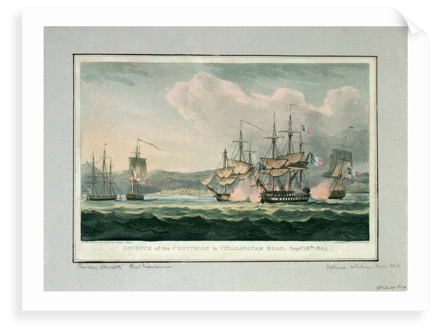 Defence of the C'enturion' in Vizagapatam Road, 18 September 1804 by James Lind