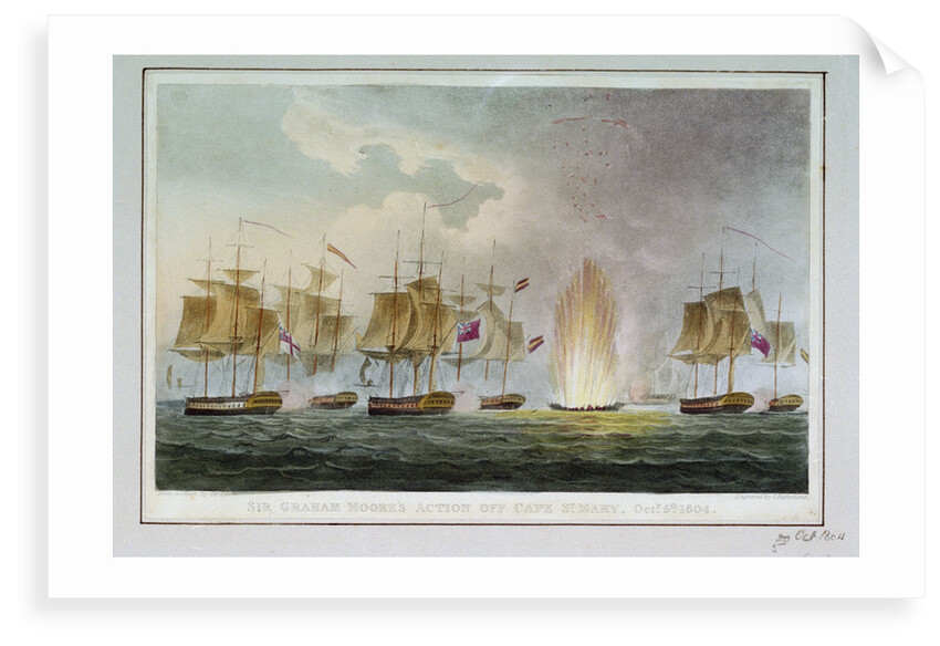 Sir Graham Moore's action off Cape St Mary, 5 October 1804 by John Gore