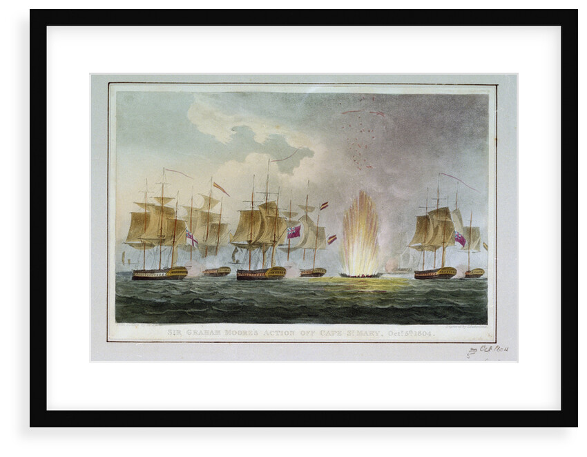 Sir Graham Moore's action off Cape St Mary, 5 October 1804 by John Gore