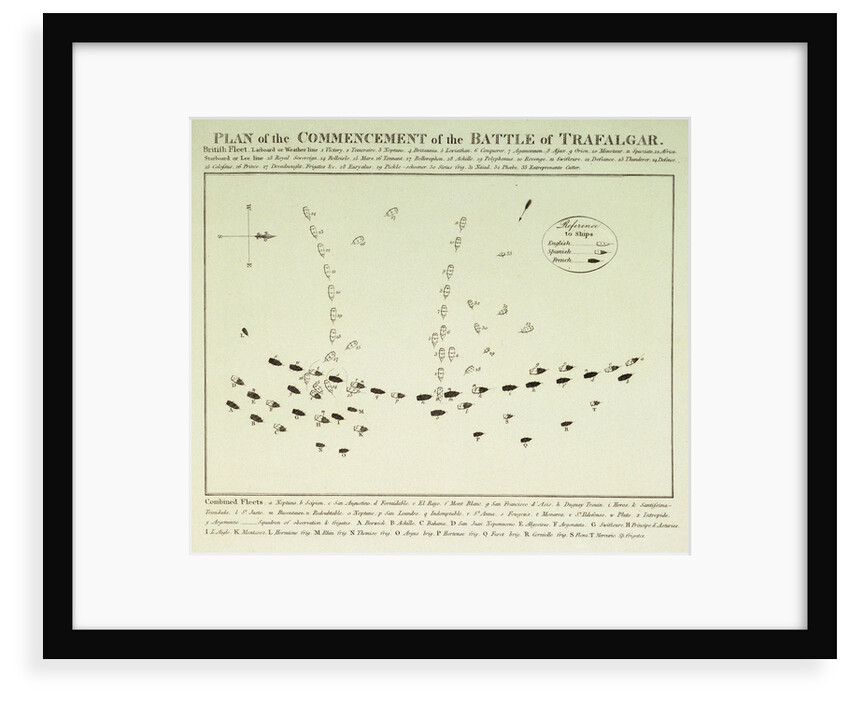 Plan of the commencement of the Battle of Trafalgar, 21 October 1805 by unknown