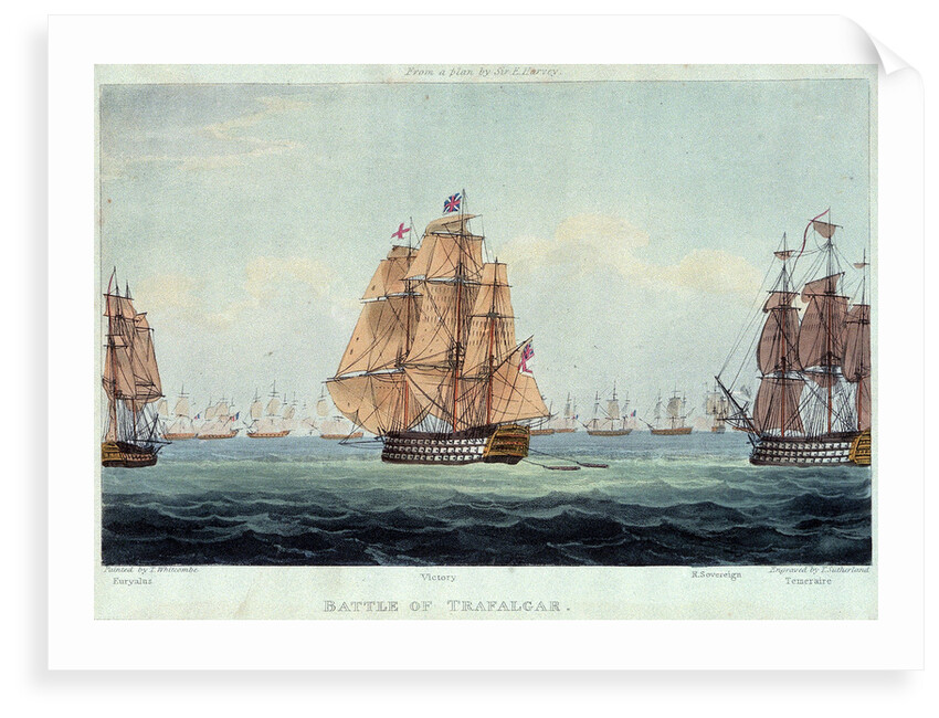 Battle of Trafalgar: 'Euryalus', 'Victory', 'Royal Sovereign' and 'Temeraire' by Thomas Whitcombe