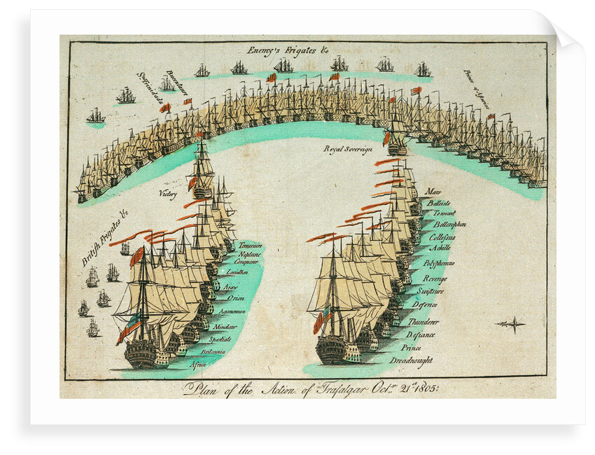 Plan of the action at the Battle of Trafalgar, 21 October 1805 by unknown