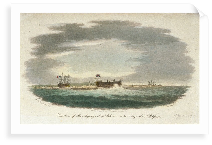 The 'San Ildefonso' captured by HMS 'Defence' by John Theophilus Lee
