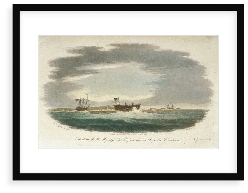 The 'San Ildefonso' captured by HMS 'Defence' by John Theophilus Lee
