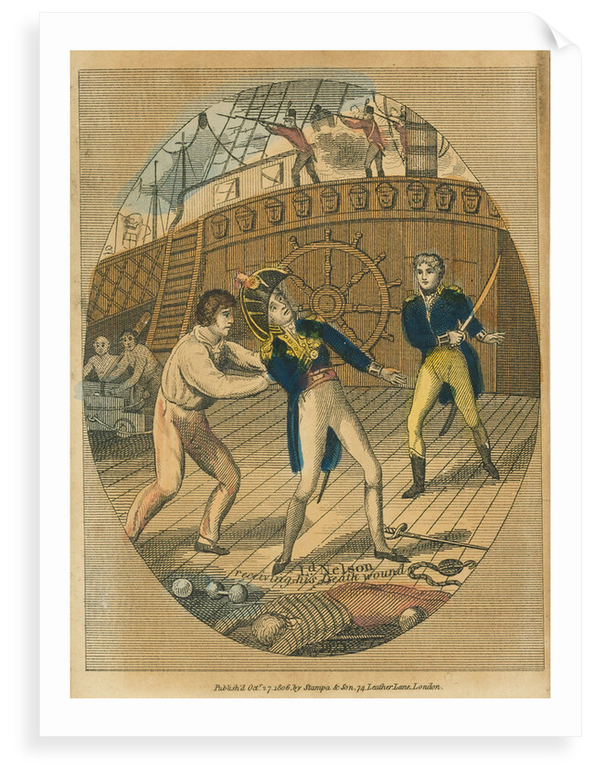 Ld. Nelson receiving his Death Wound by Stampa & Son