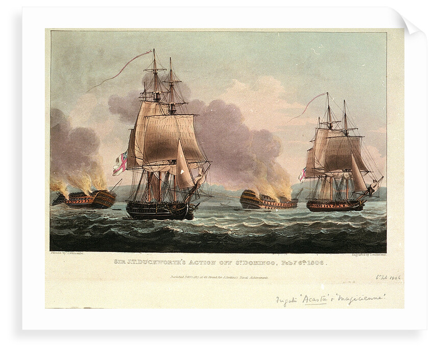Sir J. T. Duckworth's Action off St. Domingo, 6 February 1806 by Thomas Whitcombe