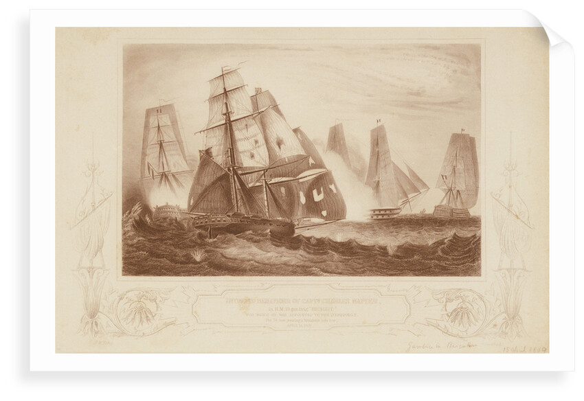 Action between the 'Recruit' and 'D' Haupoult',  15 April 1809 by G.W. Terry