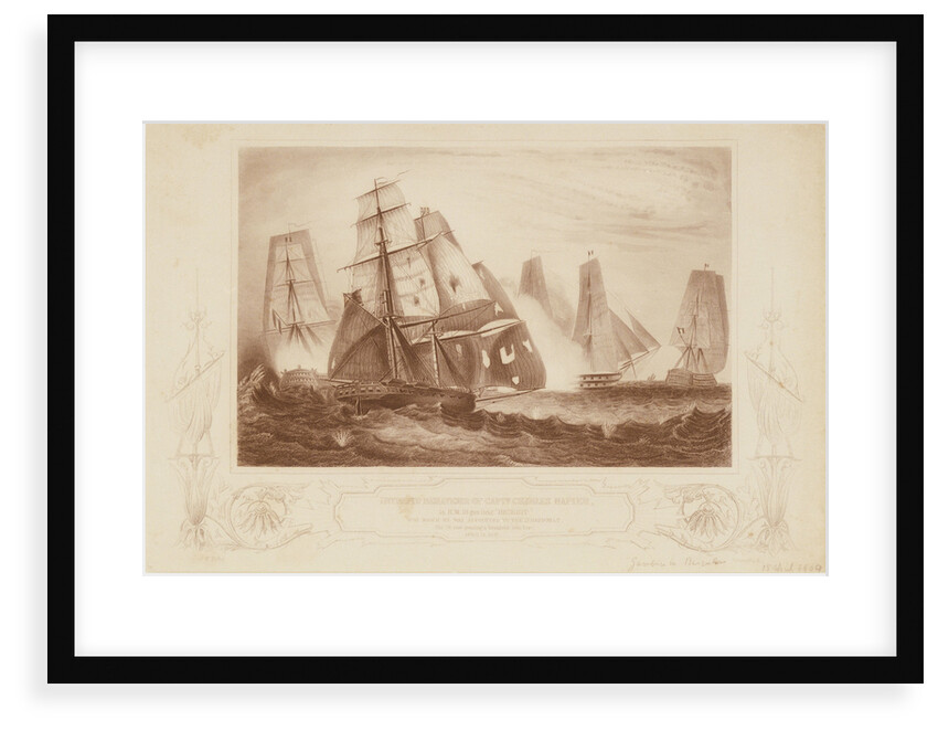 Action between the 'Recruit' and 'D' Haupoult',  15 April 1809 by G.W. Terry