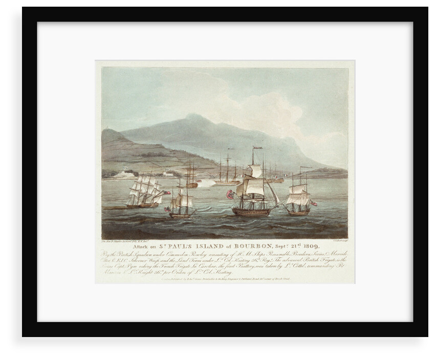 Attack on St Paul's Island of Bourbon, 21 September 1809 by Charles Leonard Irby
