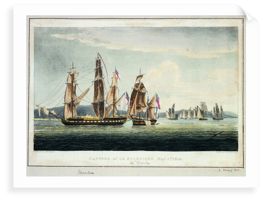 Capture of 'Le Sparviere' 3 May 1810 by Jahleel Brenton