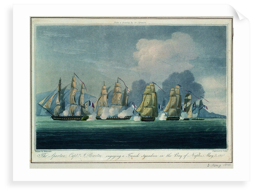 The 'Spartan' engaging a French squadron in the Bay of Naples, 3 May 1810 by Jahleel Brenton