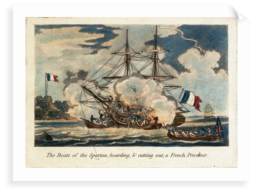 The boats of the 'Spartan' boarding & cutting out a French privateer by unknown
