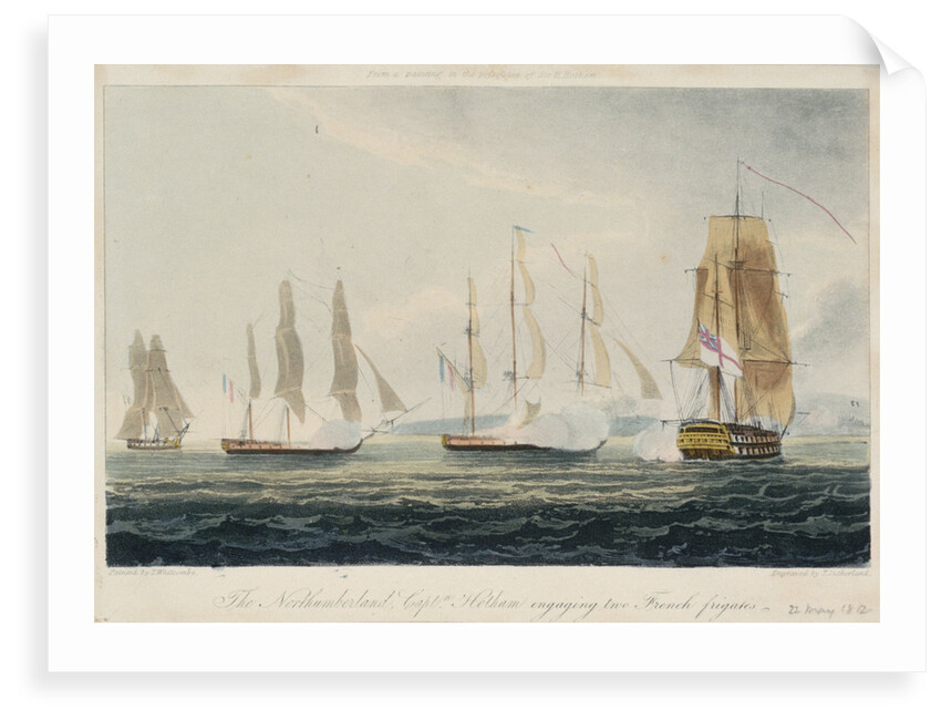 The 'Northumberland' engaging two French frigates, 22 May 1812 by Thomas Whitcombe