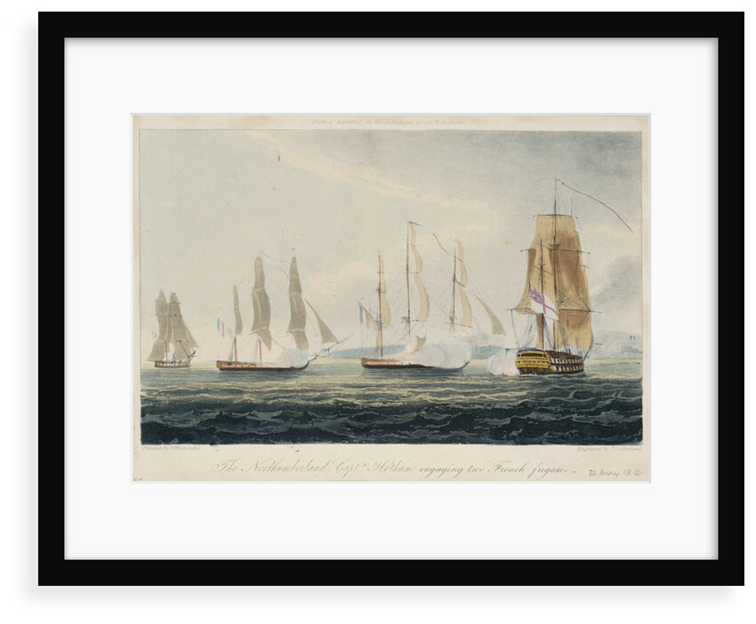 The 'Northumberland' engaging two French frigates, 22 May 1812 by Thomas Whitcombe