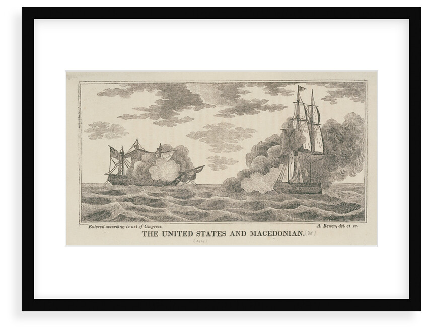 The 'United States' and 'Macedonian' in action, 1812 by Abel Bowen