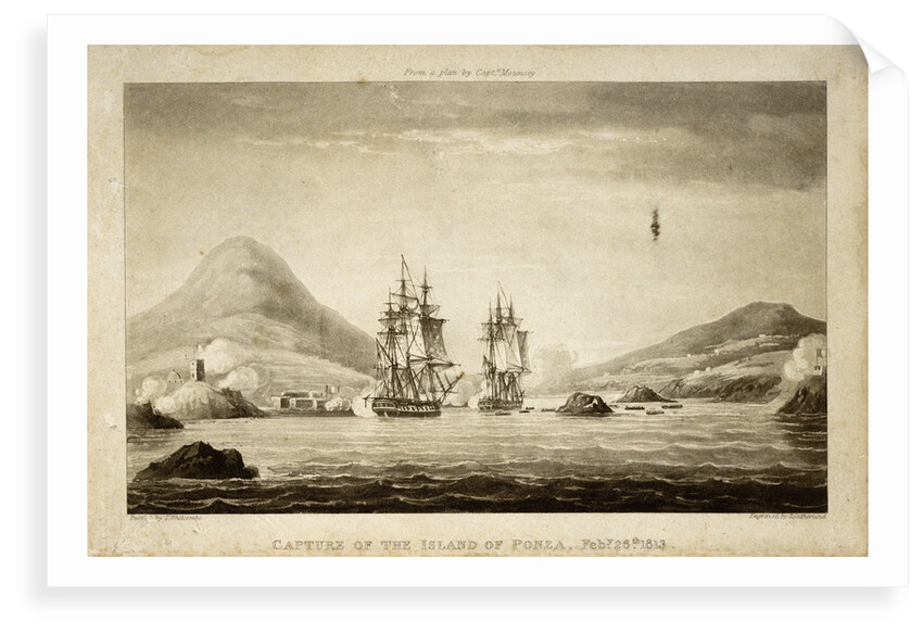 Capture of the Island of Ponza February 26th 1813. From a plan by Captain Mounsey by Thomas Whitcombe
