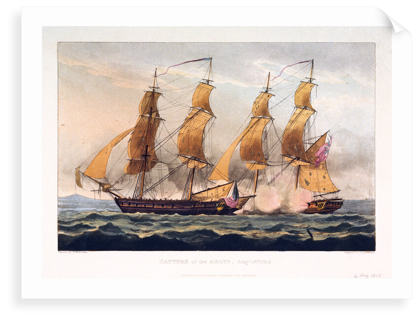 Capture of the 'Argus', 14 August 1813 by Thomas Whitcombe