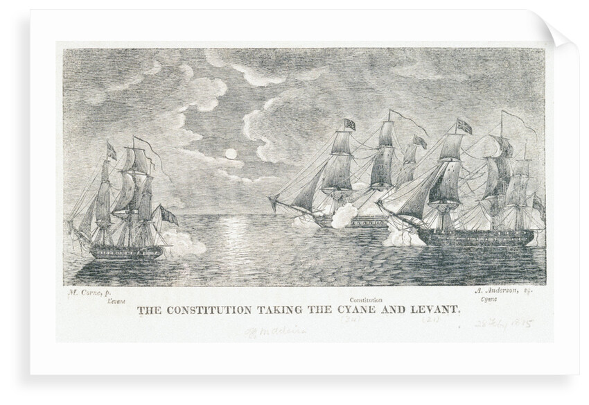 The 'Constitution' taking the 'Cyane' and 'Levant' by Michaele Felice Corne