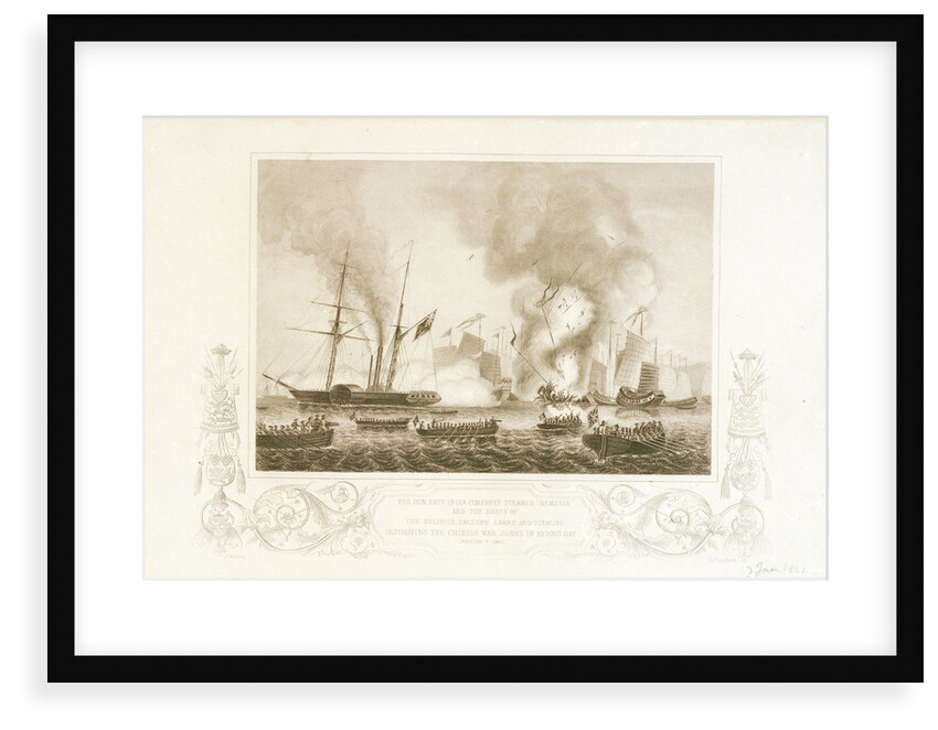 The 'Nemesis' and other boats destroying the Chinese war junks in Anson's Bay, 7 January 1841 by G.W. Terry