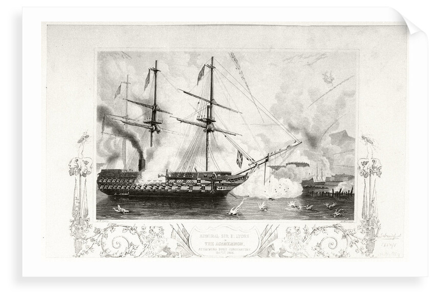 Admiral Sir E. Lyons in the 'Agamemnon' attacking Fort Constantine, 17 October 1854 by G.W. Terry