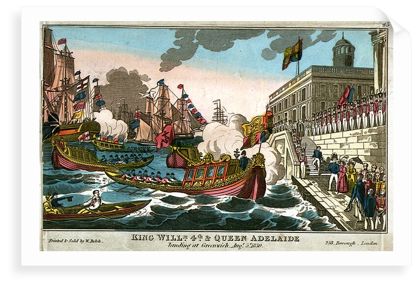 King Willm 4th & Queen Adelaide landing at Greenwich, Augt. 5th 1830 by W. Belch