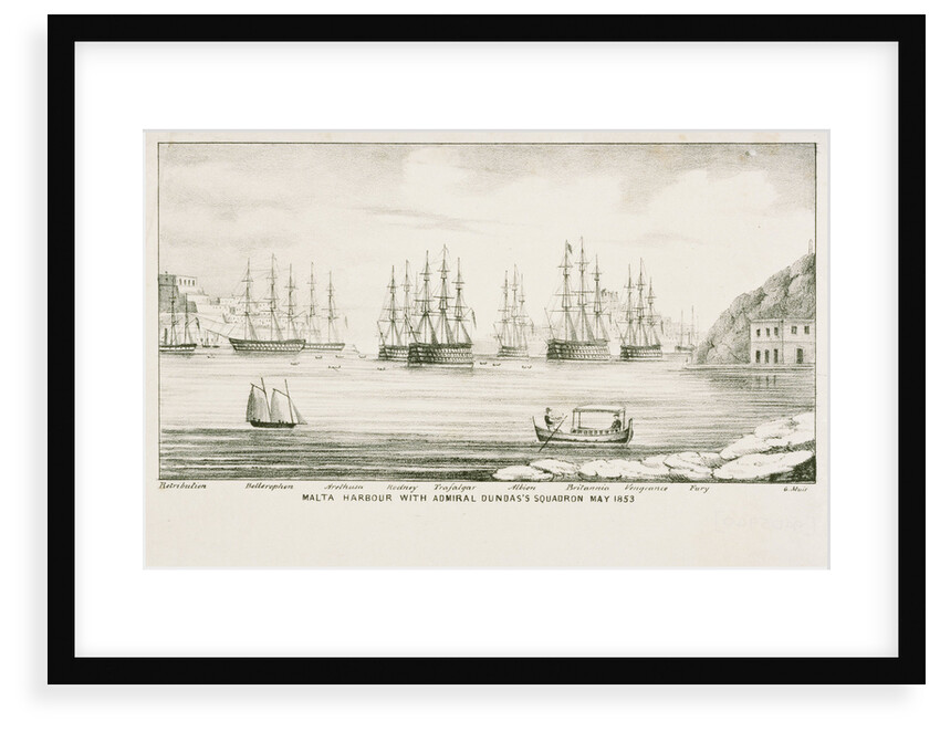 Malta harbour with Admiral Dundas's squadron, May 1853 by G. Muir