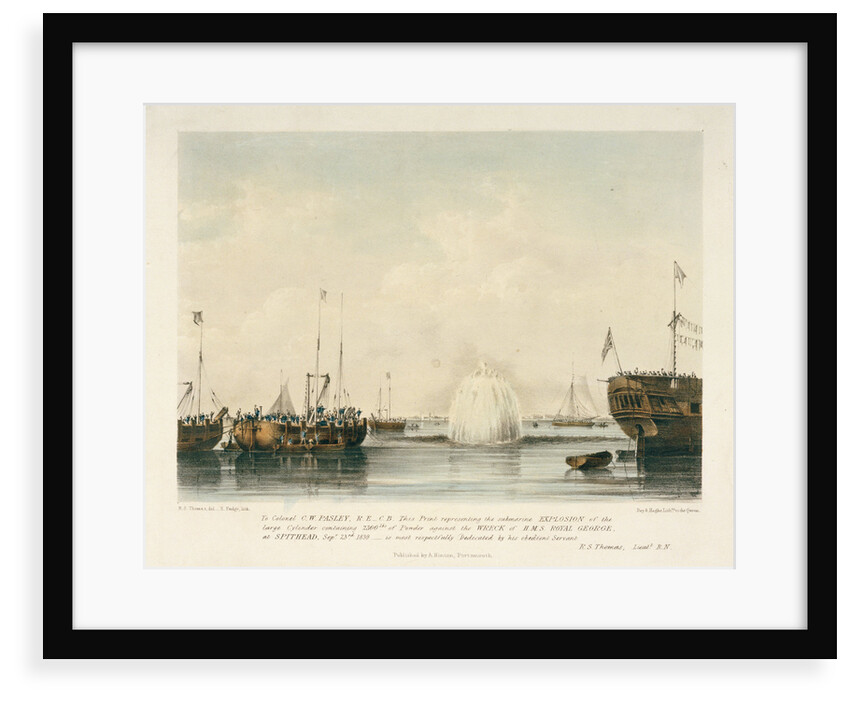 Explosion against the wreck of HMS 'St George', 23 September 1839 by Robert Strickland Thomas