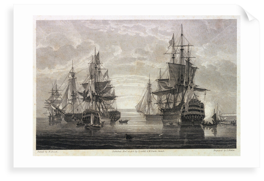 HMS 'Victory', 'Captain', 'Agamemnon', 'Vanguard' & 'Elephant' by Nicholas Pocock