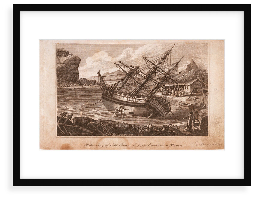 Repairing of Captain Cook's ship in Endeavour river by unknown