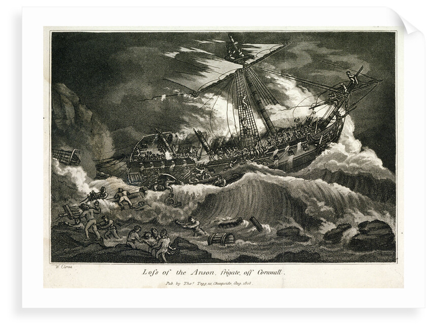 Loss of the Anson frigate, off Cornwall by William Elmes