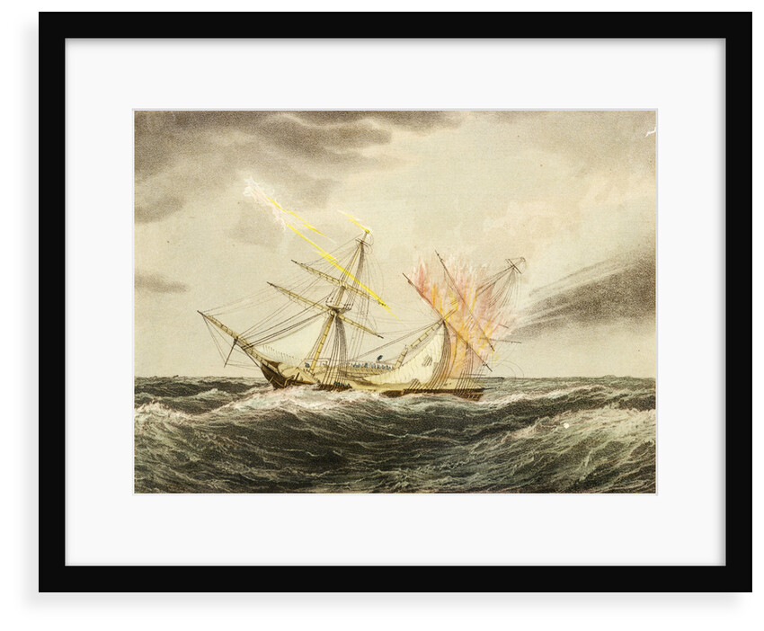HMS 'Thisbe' on fire by lightning, 4 January 1786 by Nicholas Matthew Condy