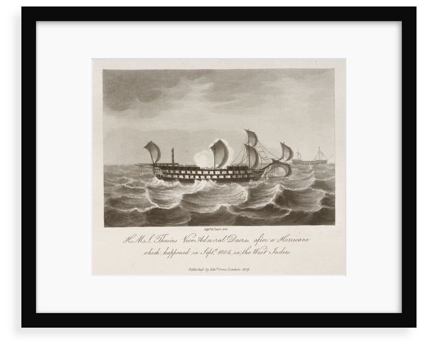 HMS 'Theseus' in a hurricane in the West Indies, September 1804 by Edward Burt