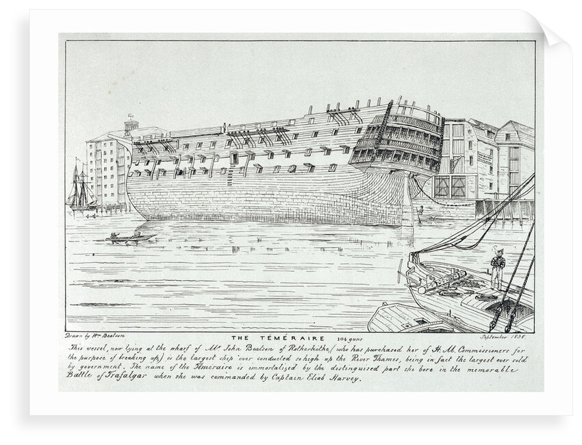 'Temeraire' lying at Rotherhithe by William Beatson