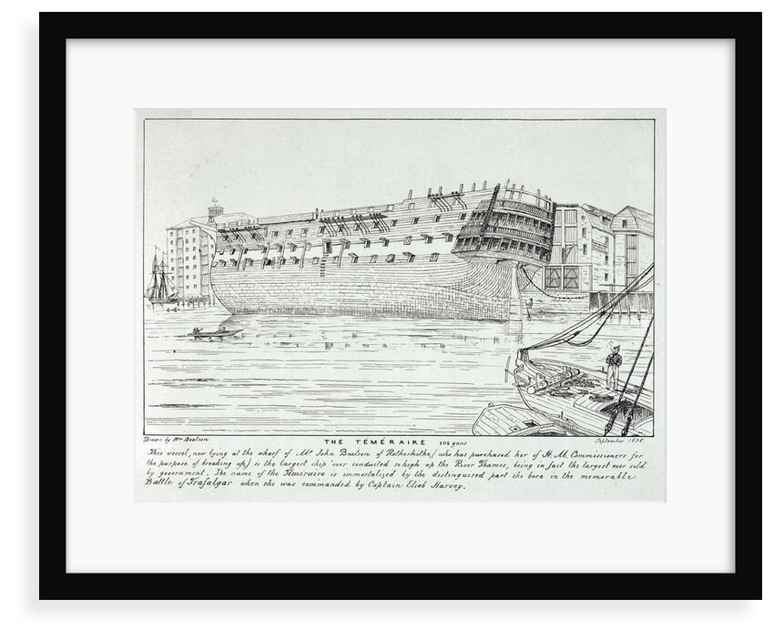 'Temeraire' lying at Rotherhithe by William Beatson