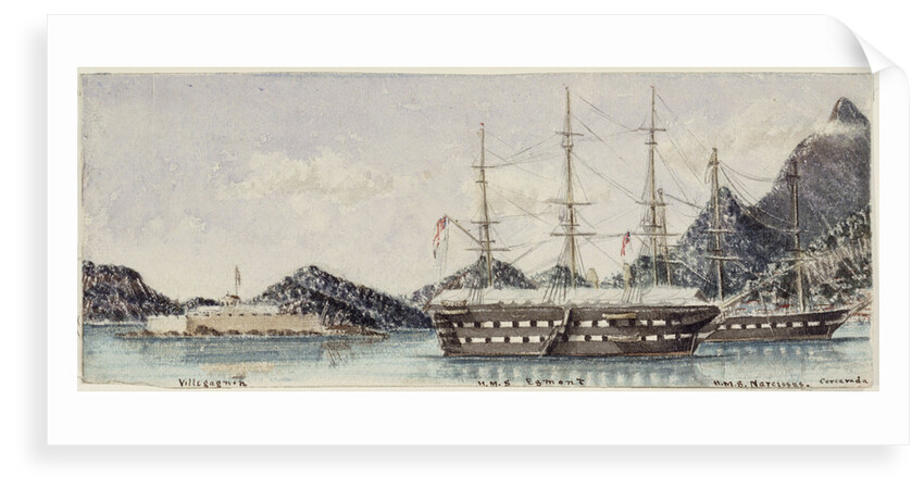 Villegagnon', HMS 'Egmont',  HMS 'Narcissus' and 'Corcavada' by T.C.D. Thompson